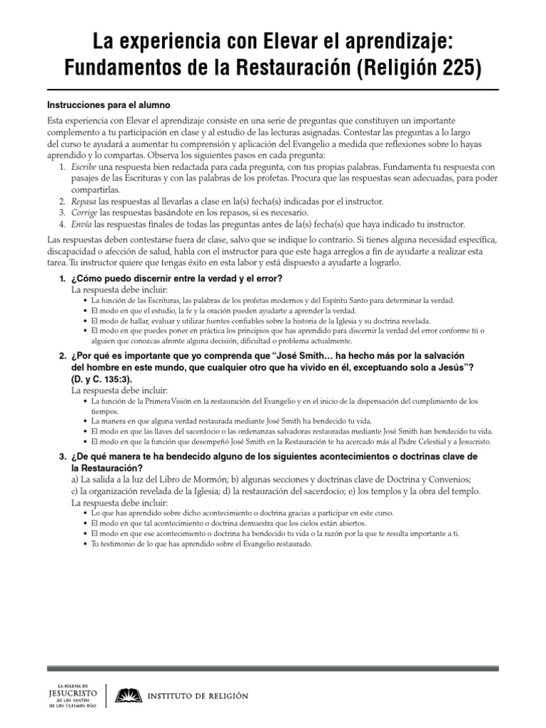 Experiencia de Elevar El Aprendisaje | PDF | Verdad | Fe