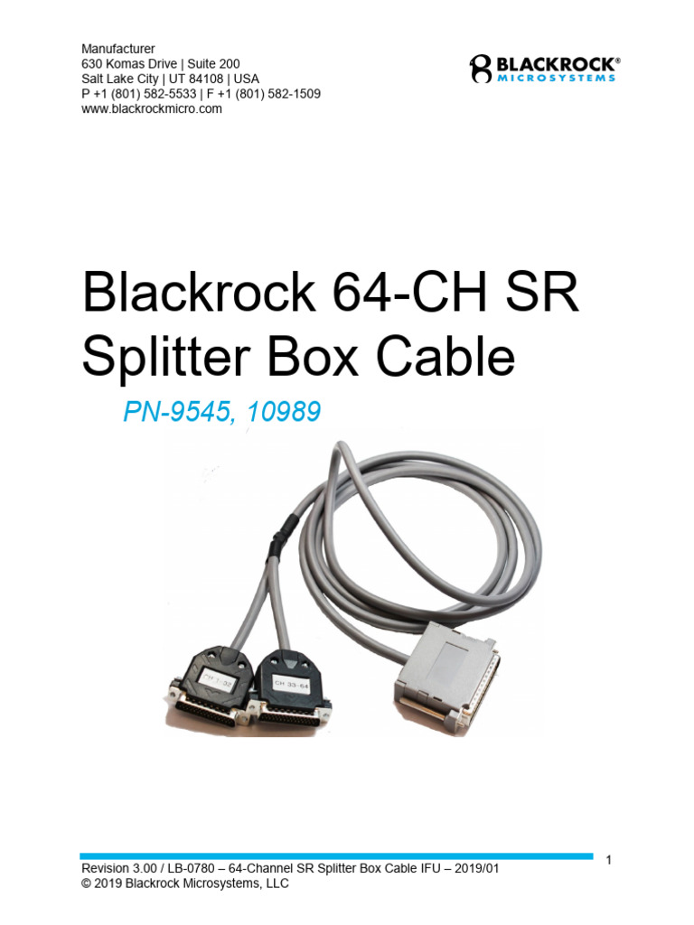 LB-0780 64-CH SR Splitter Box Cable IFU-1 | PDF | Electrostatic ...