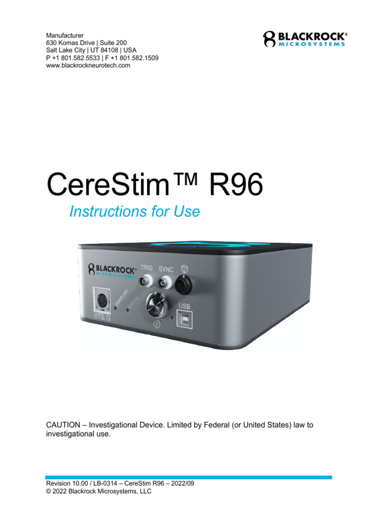 LB 0314 Rev 10.00 CereStim R96 IFU | PDF