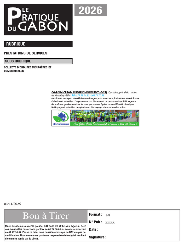 Gabon Clean Environnement P 2026 | PDF
