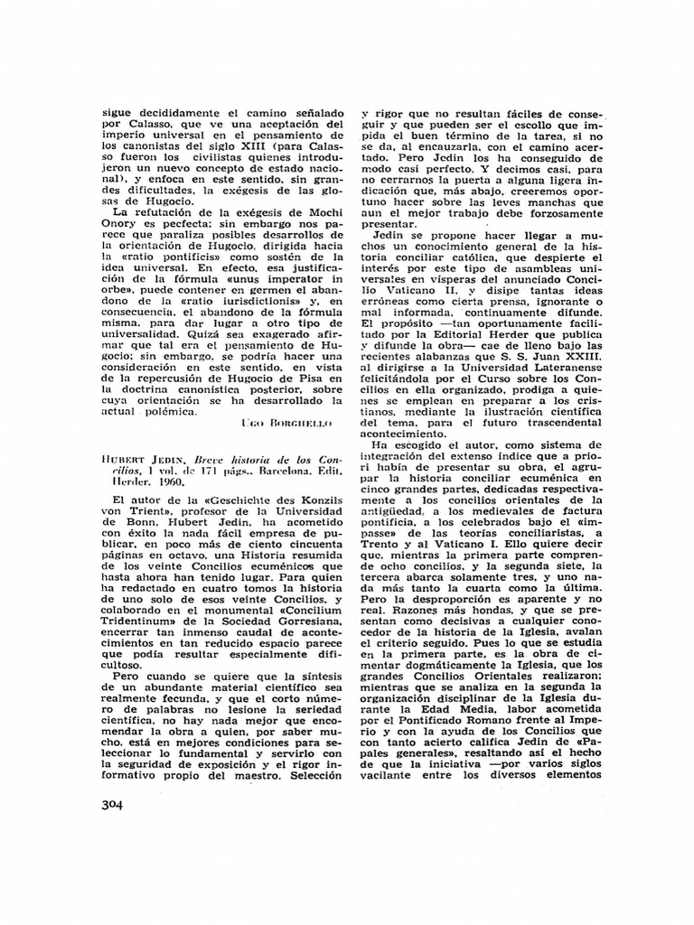 HUBERT JEDIN Breve Historia de Los Concilios 1 Vol | PDF | Iglesia ...