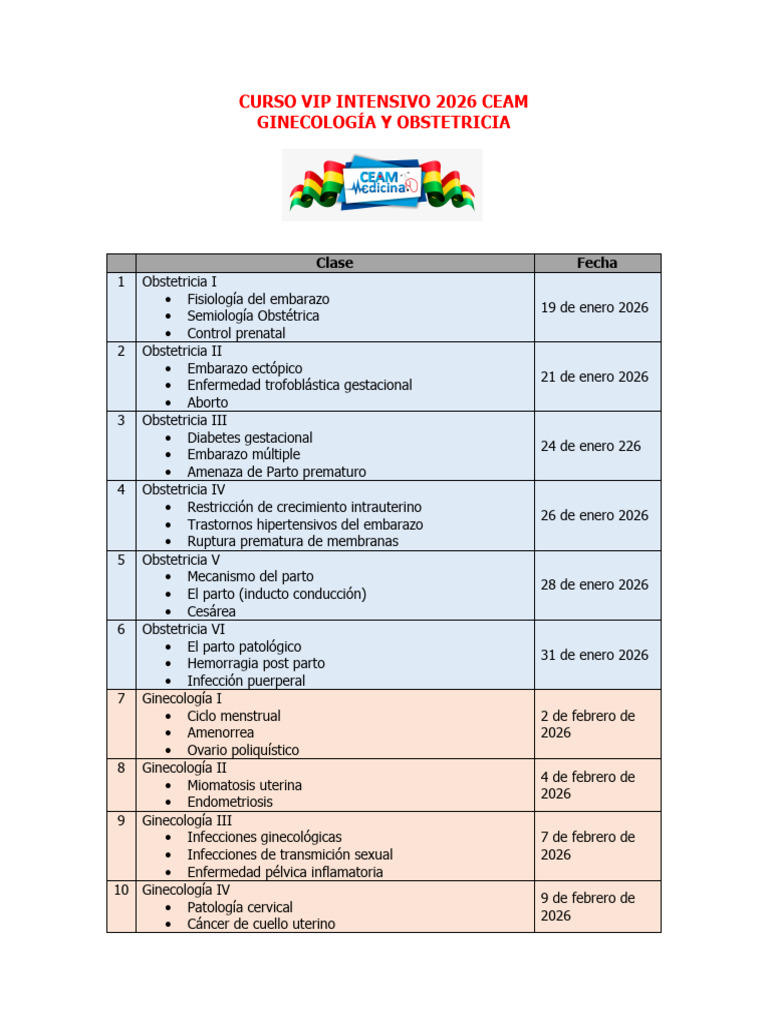 Cursos Intensivo 2026 Ceam | PDF