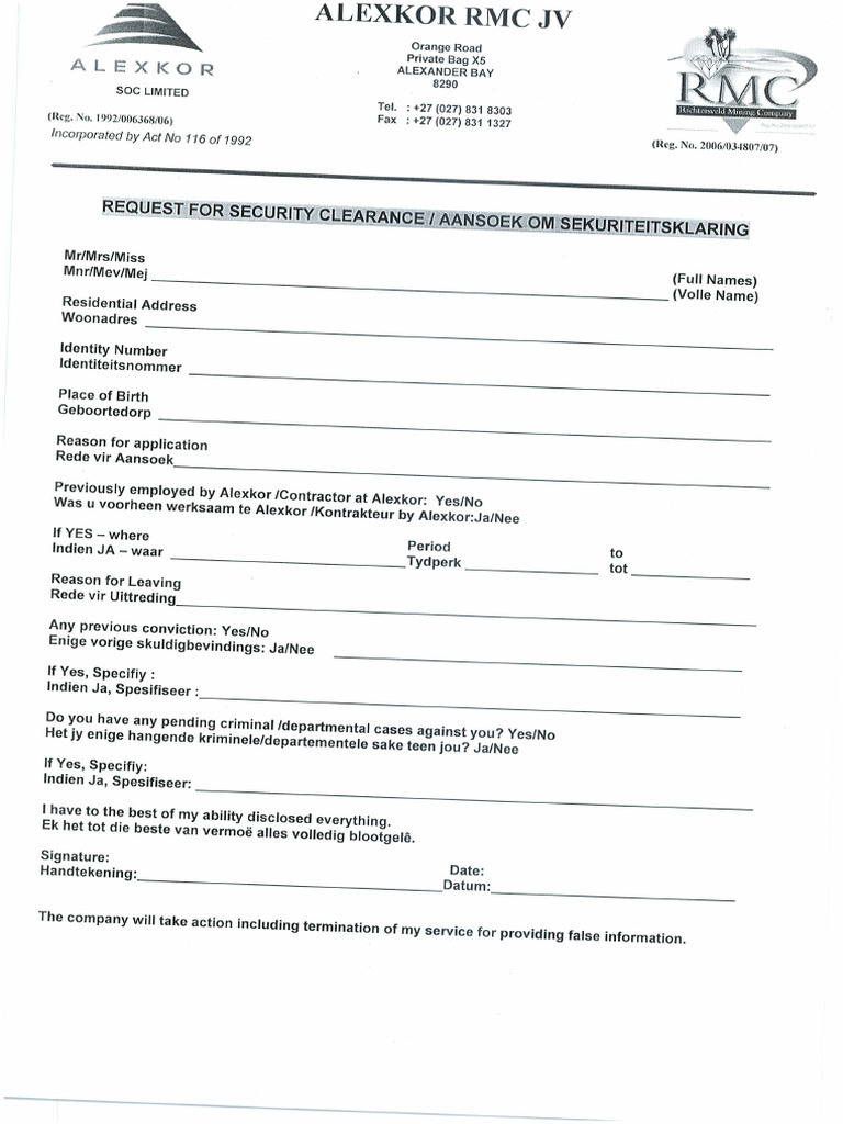 Clearance Request Form | PDF