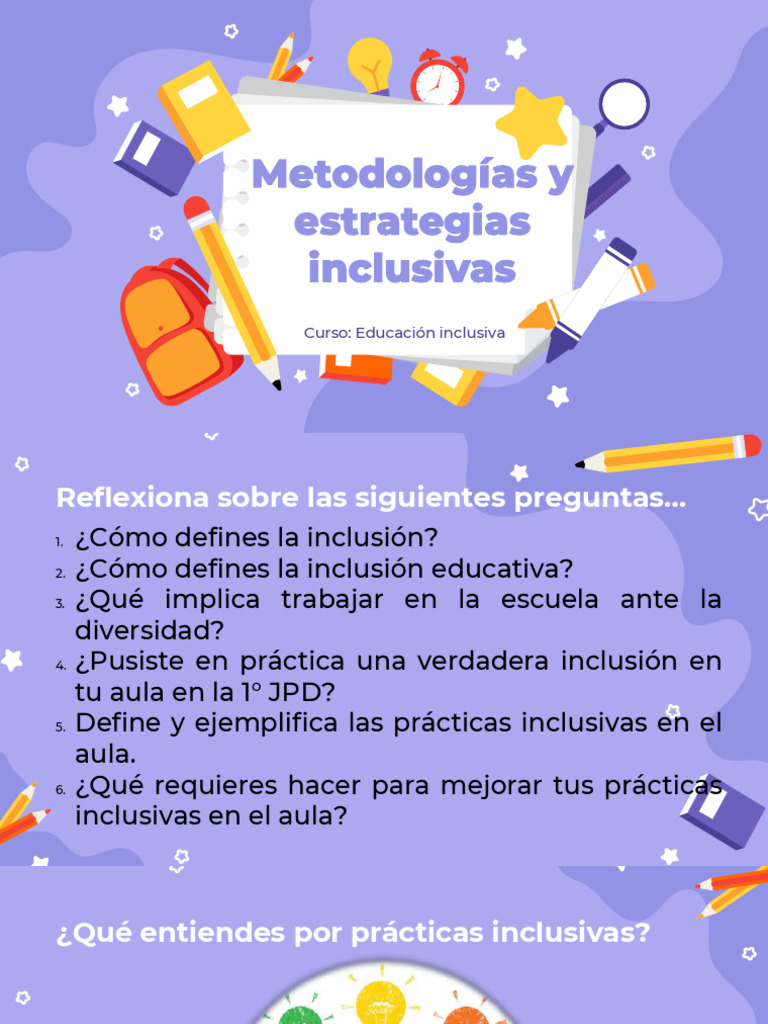 Metodologías y Estrategias Inclusivas | PDF | Aprendizaje ...