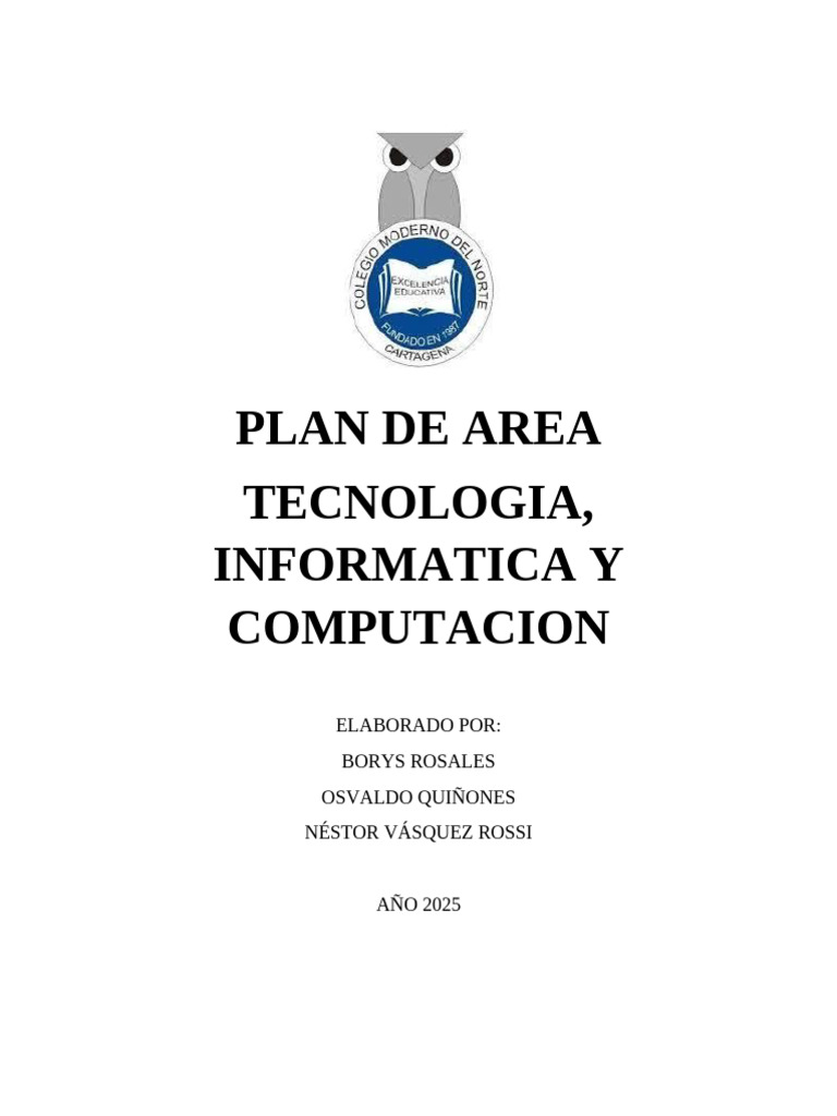 Plan de Area Informatica Moderno Del Norte 2026 | PDF | Plan de ...