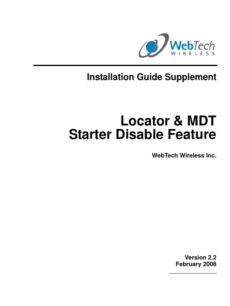 Starter Disable Locator MDT Installation Guide V2-2 | PDF | Relay | Diode