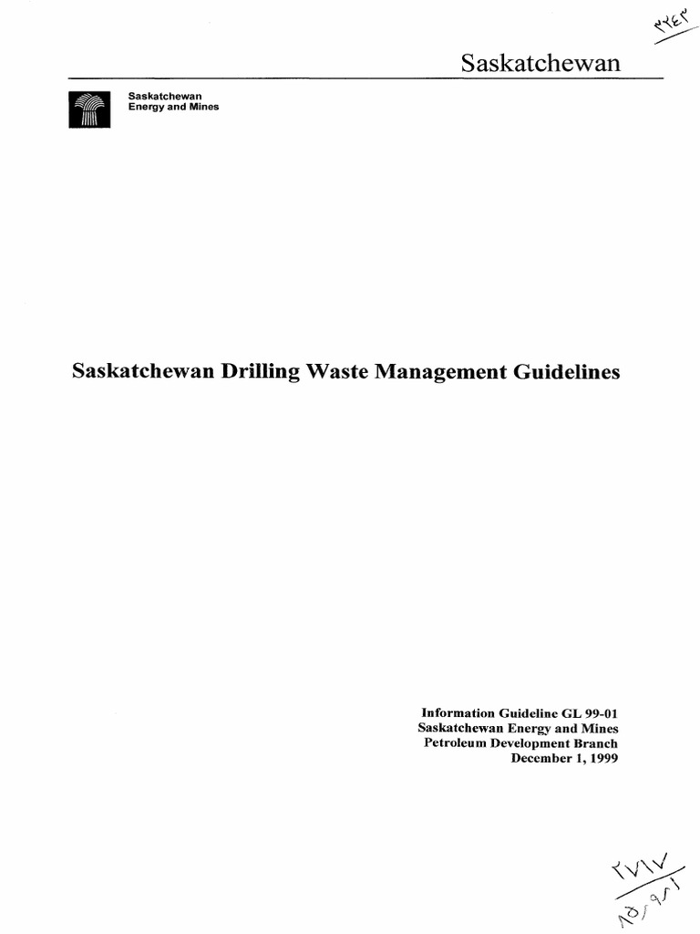 Saskatchewan Drilling Waste Managment Guidelines | PDF