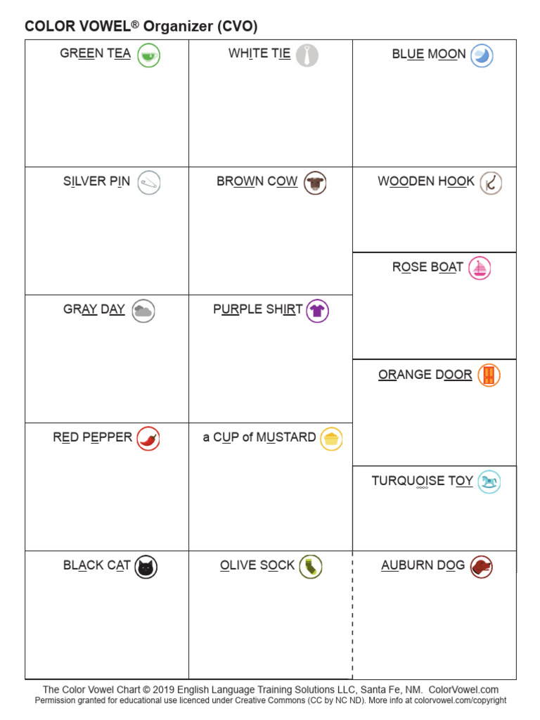 Color Vowel Organizer | PDF
