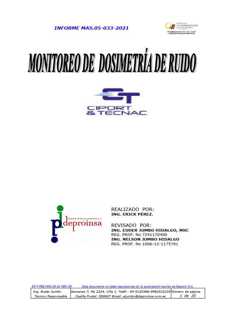 Informe Mas 05-033-2021 Ciport Tecnac | PDF | Decibel | ruido