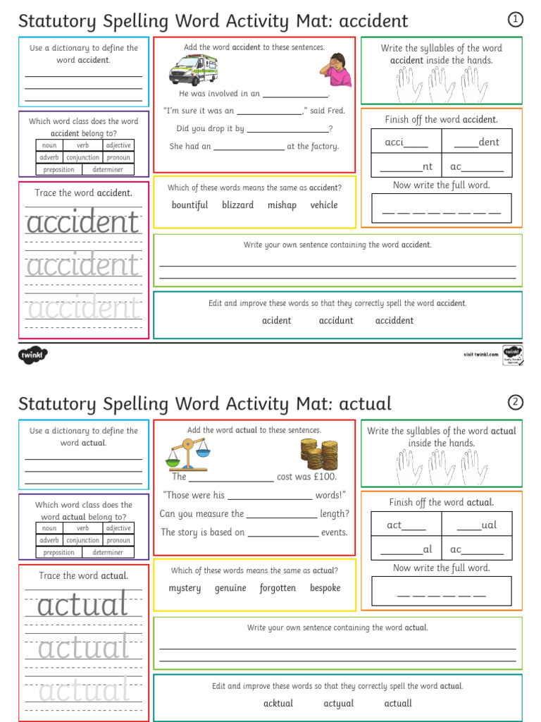 Activity Mat 1 - Merged | PDF | Part Of Speech | Word