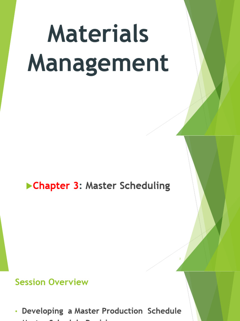 Chapter 3 Master Scheduling | PDF | Inventory | Logistics