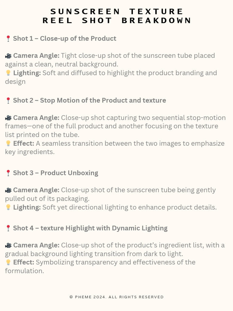 SSB Reel 2 Shot Breakdown | PDF | Camera | Imaging