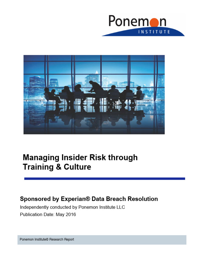Ponemon Experian TrainingRiskCulture 2016 | PDF | Security | Computer ...