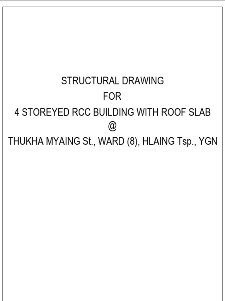 Structural Drawing FOR 4 Storeyed RCC Building With Roof Slab at Thukha ...