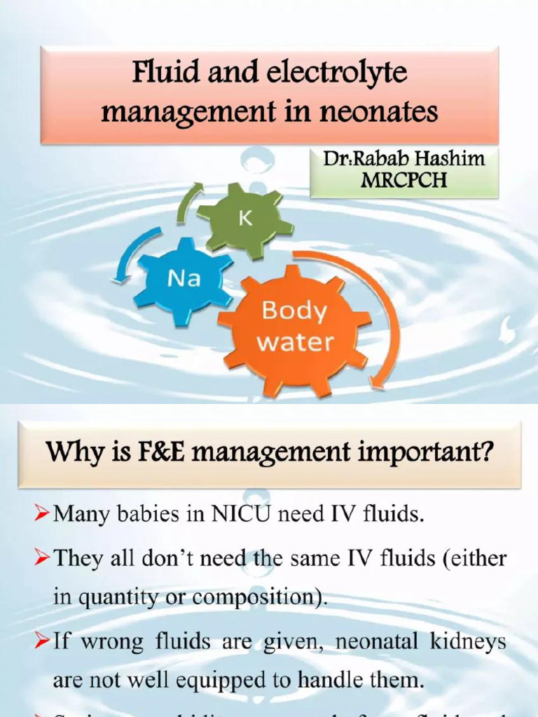 Fluid and Electrolyte Management in Neonates | PDF