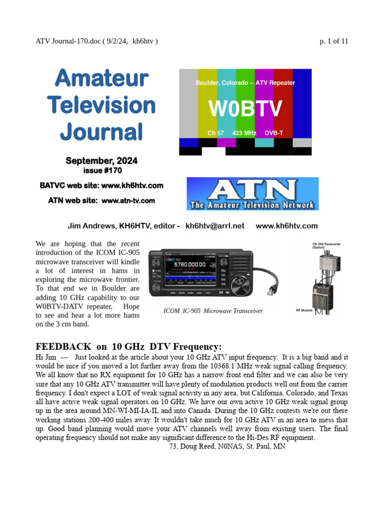 ATV Journal-170 | PDF | Amplifier | Microwave