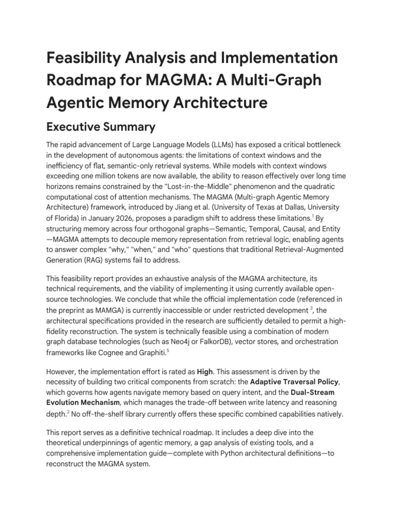 MAGMA Memory Architecture Feasibility Analysis | PDF | Information ...