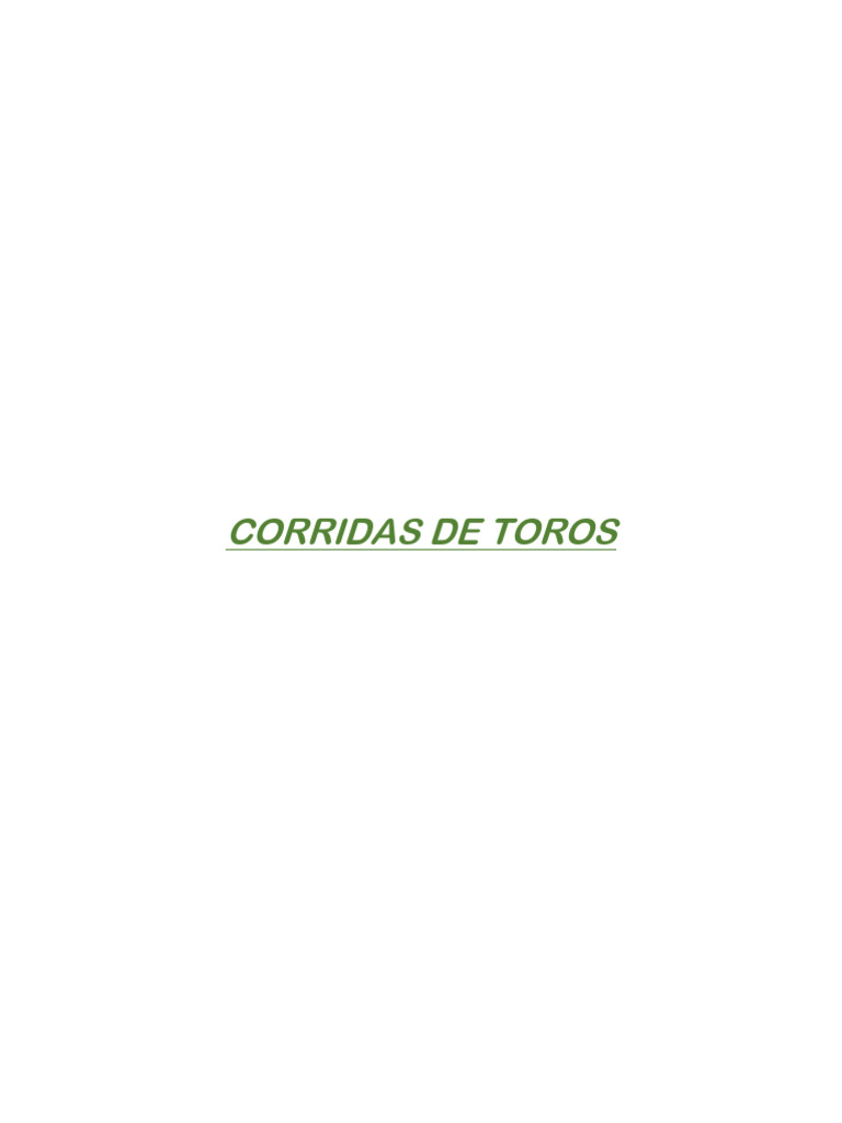 Corridas de Toros | PDF | Toreo | Deportes de combate