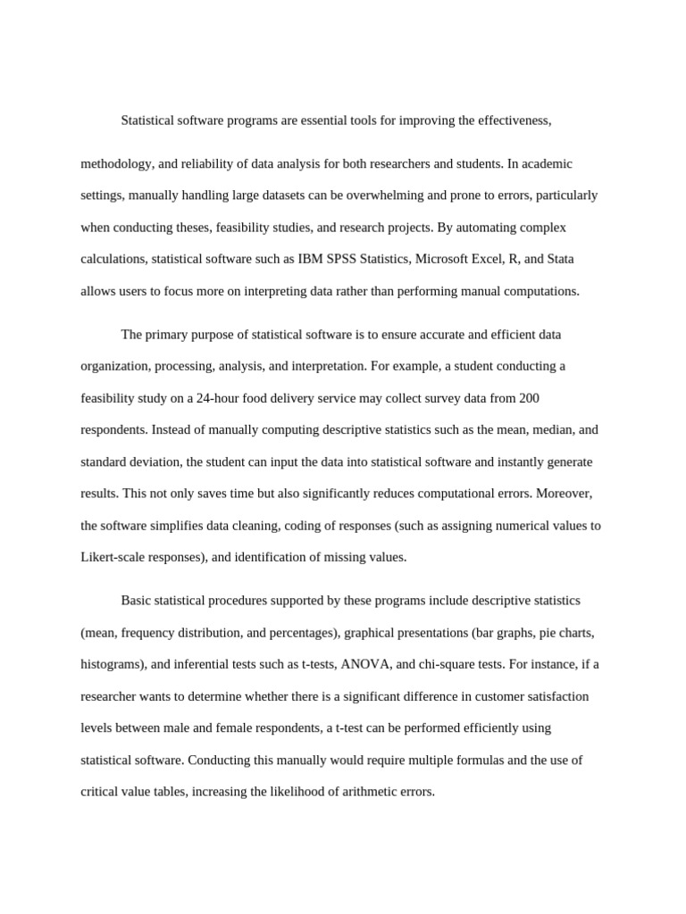 APA Statistical Software Essay | PDF | Statistics | Data Analysis