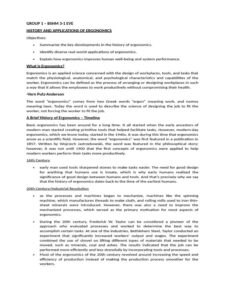 Group 1 History and Application Notes | PDF
