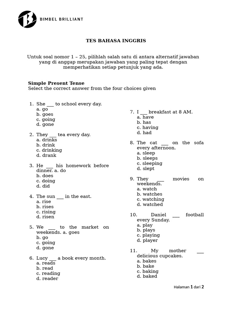 Soal Present Tense Verbal | PDF | Chess Theory | Chess Openings