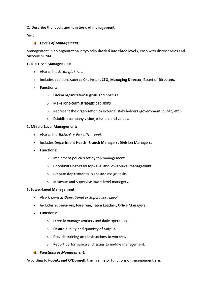 Principles of Management Chapter-01 Suggestion | PDF | Organizational ...