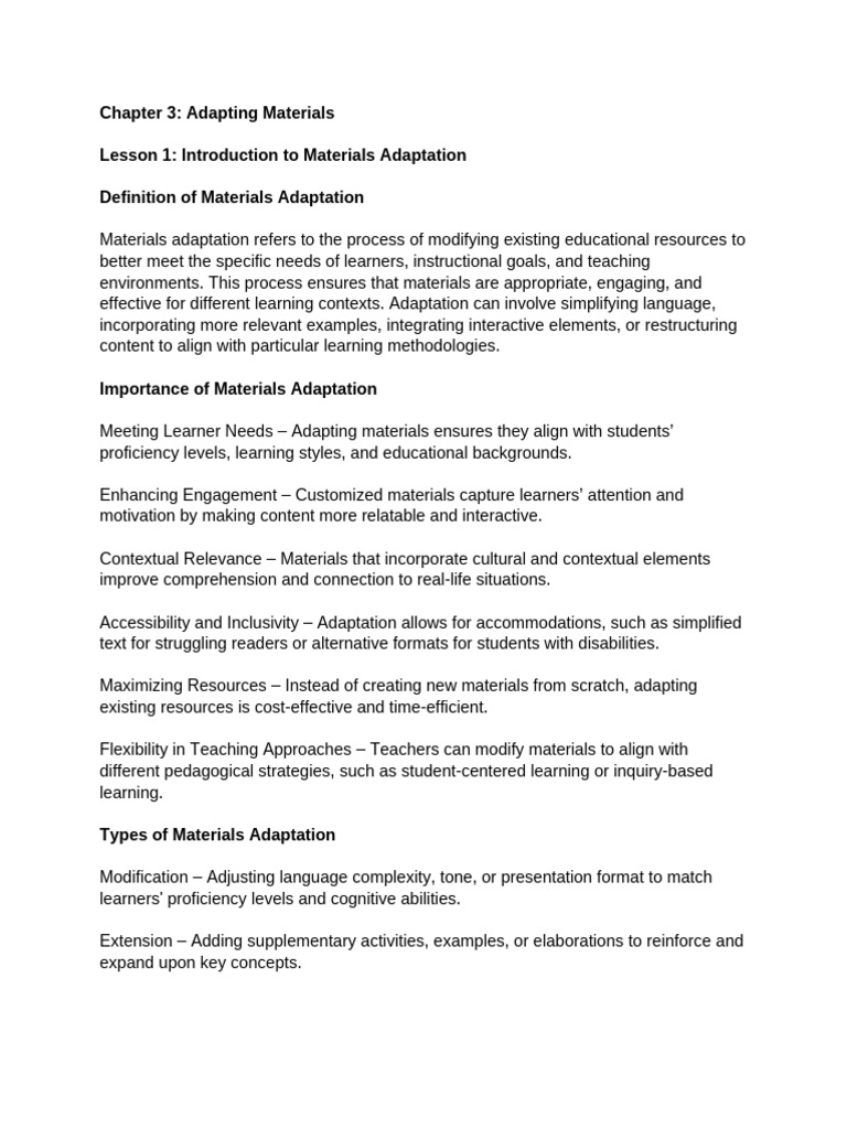 Chapter 3 Lecture Material in Matdev | PDF | Learning | Reading ...
