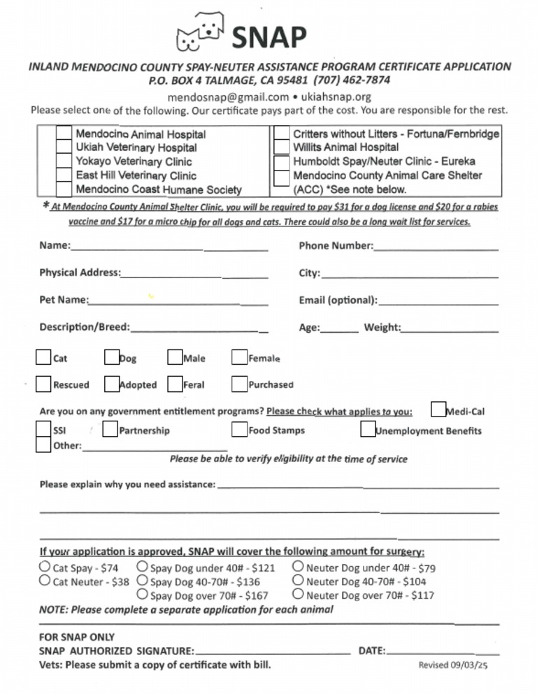 SNAP Certificate Application | PDF