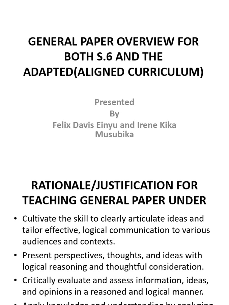 General Paper Felix | PDF | Logic | Learning