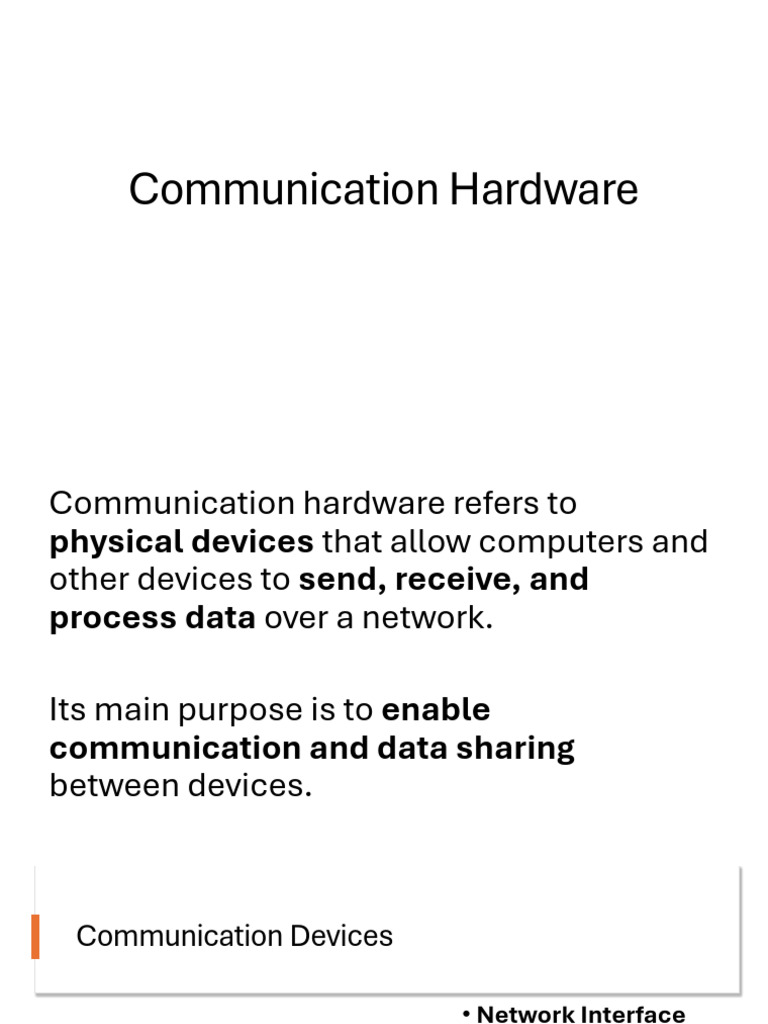 Lesson 4 Communication Devices | PDF | Computer Network | Transmission ...