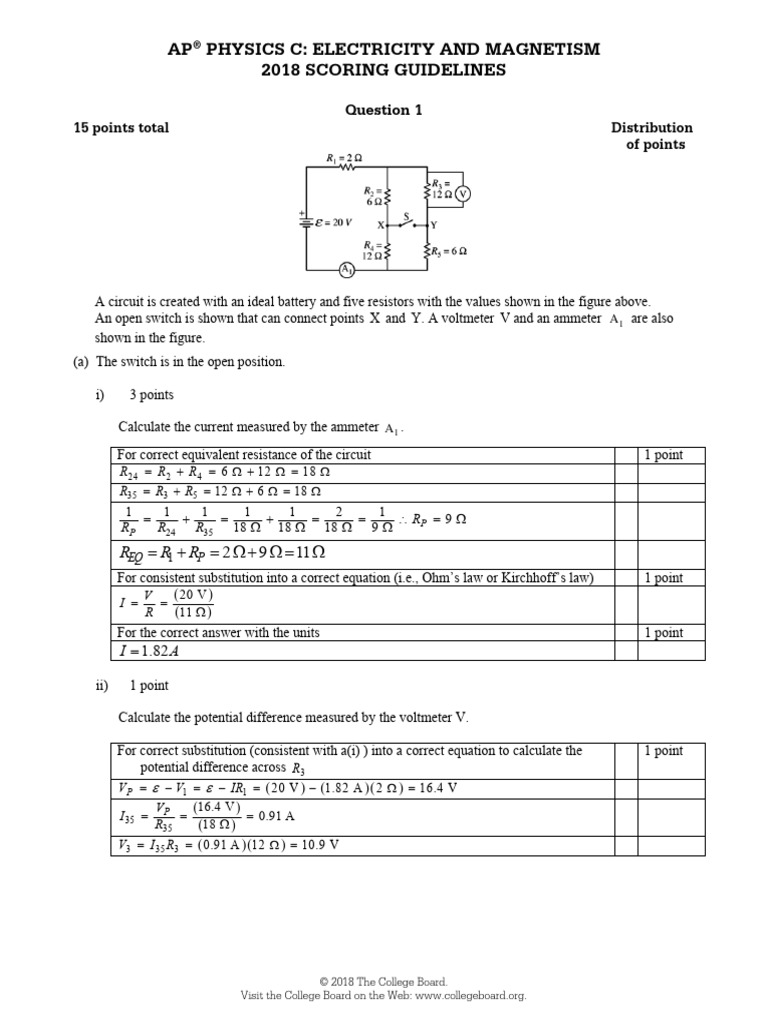 Ap Physics C Electricity and Magnetism 2018 International Practice Exam ...