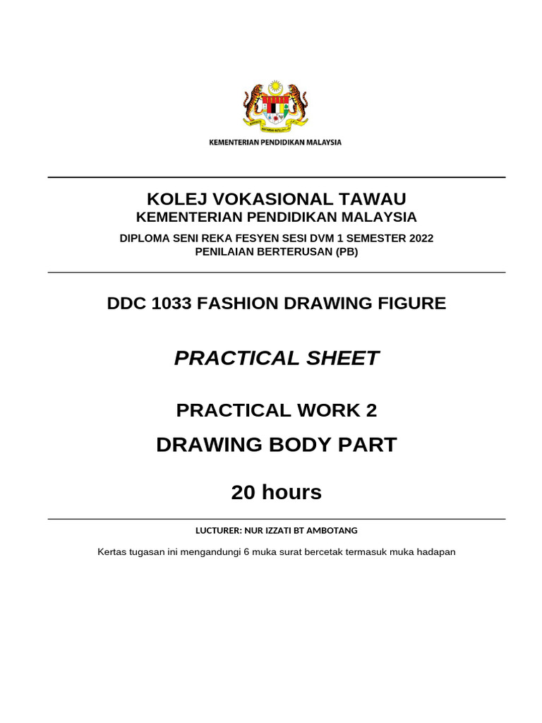 Practical Work 2 - DRAWING BODY PART | PDF