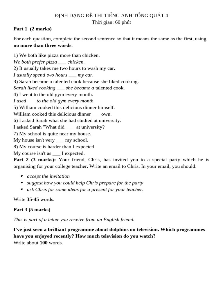 Writing Test Sample | PDF