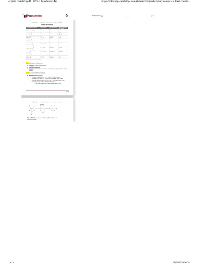 Organic Chemistry - PDF - CCEA - PapaCambridge | PDF