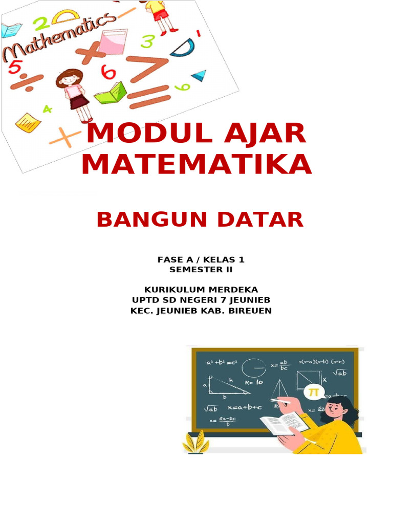 Modul Ajar Matematika Kelas 1 | PDF