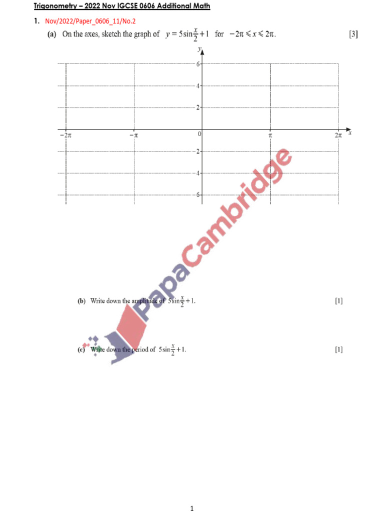 2022N Trigonometry IGCSE 0606 Add Math | PDF