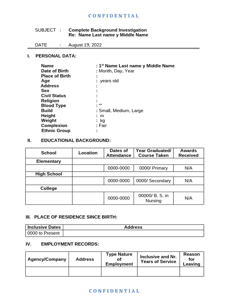 2 BI Form Civilian | PDF