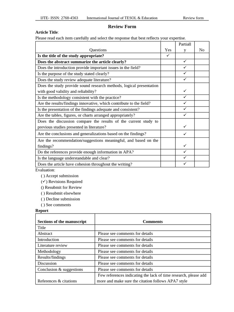 7757 IJTE Review Form | PDF | Abstract (Summary) | Methodology