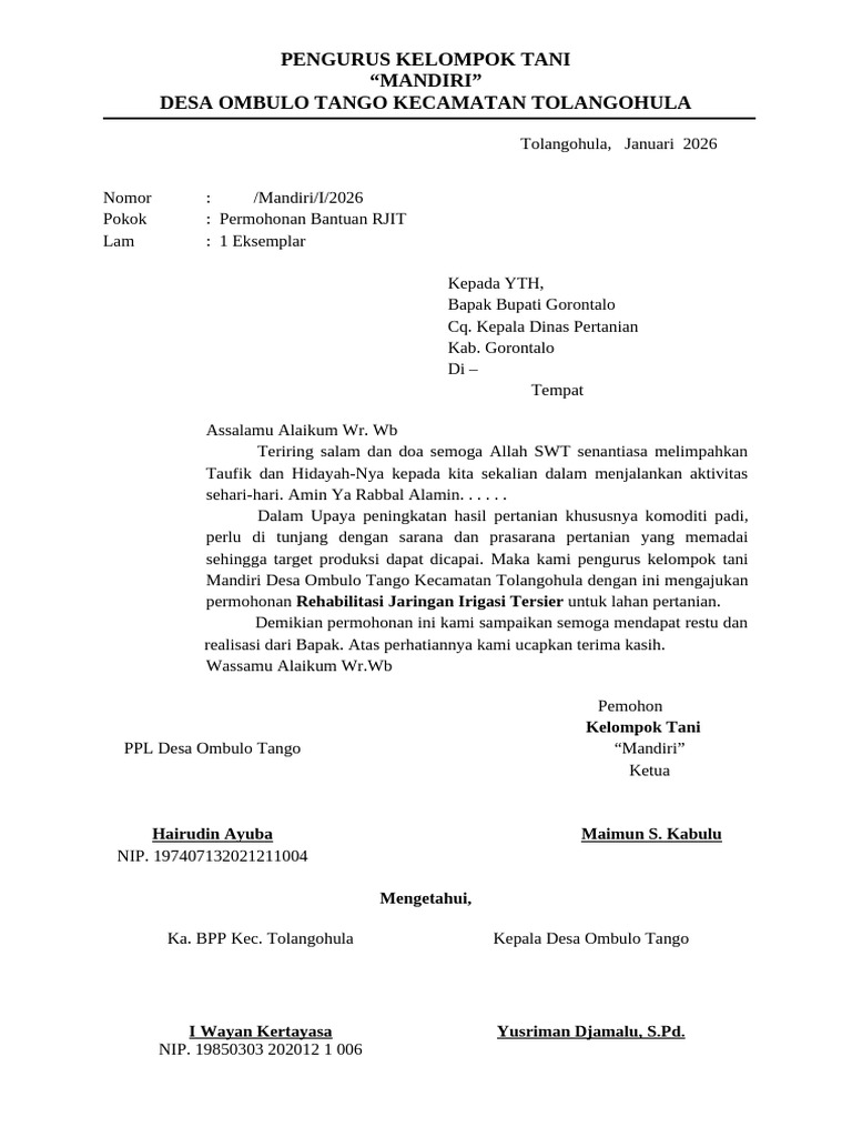 Proposal Rjit-Poktan Mandiri | PDF