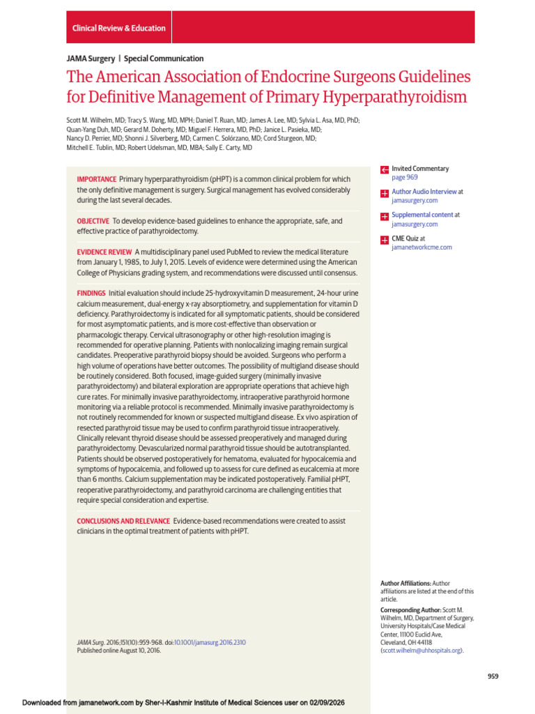 The American Association of Endocrine Surgeons Guidelines For ...