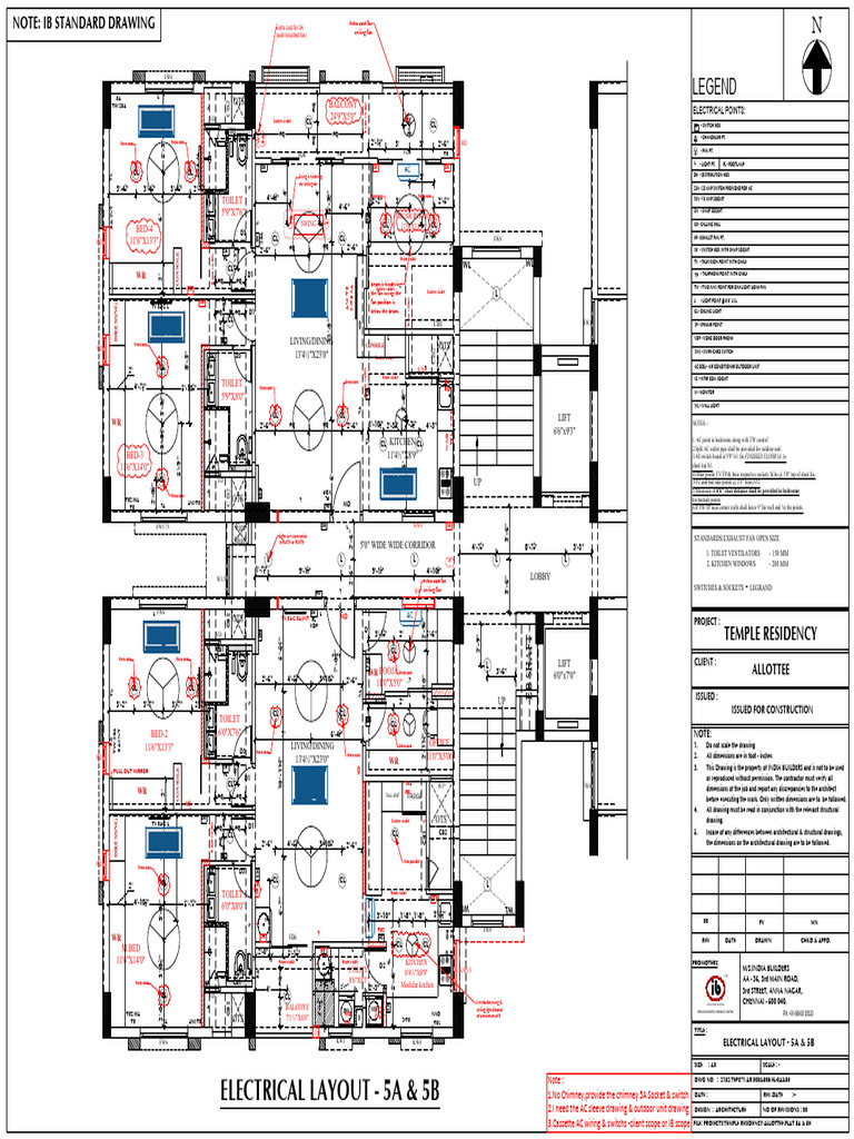 Flat 5a 5b Electrical Drawing | PDF