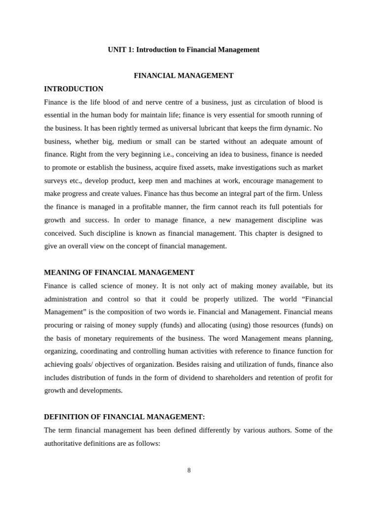 FM - Unit 1 and Unit 2 Notes | PDF | Time Value Of Money | Present Value