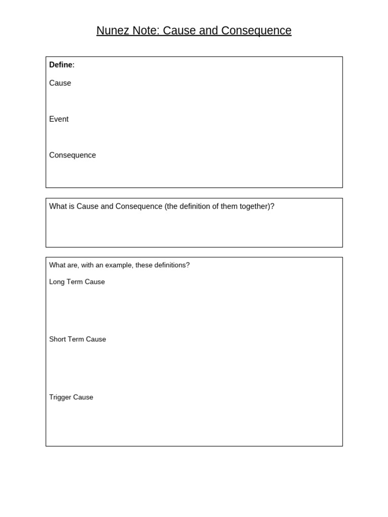Cause and Consequence Note | PDF