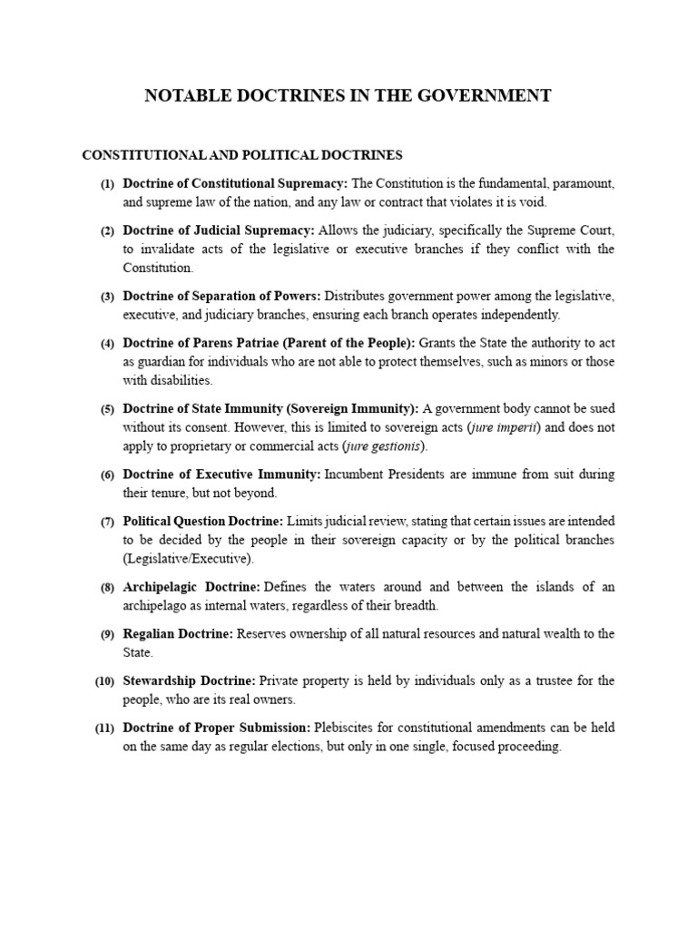 Doctrines, Laws, Etc. | PDF | Precedent | Government