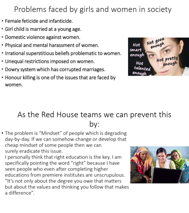 Problems Faced by A Girl & A Woman | PDF