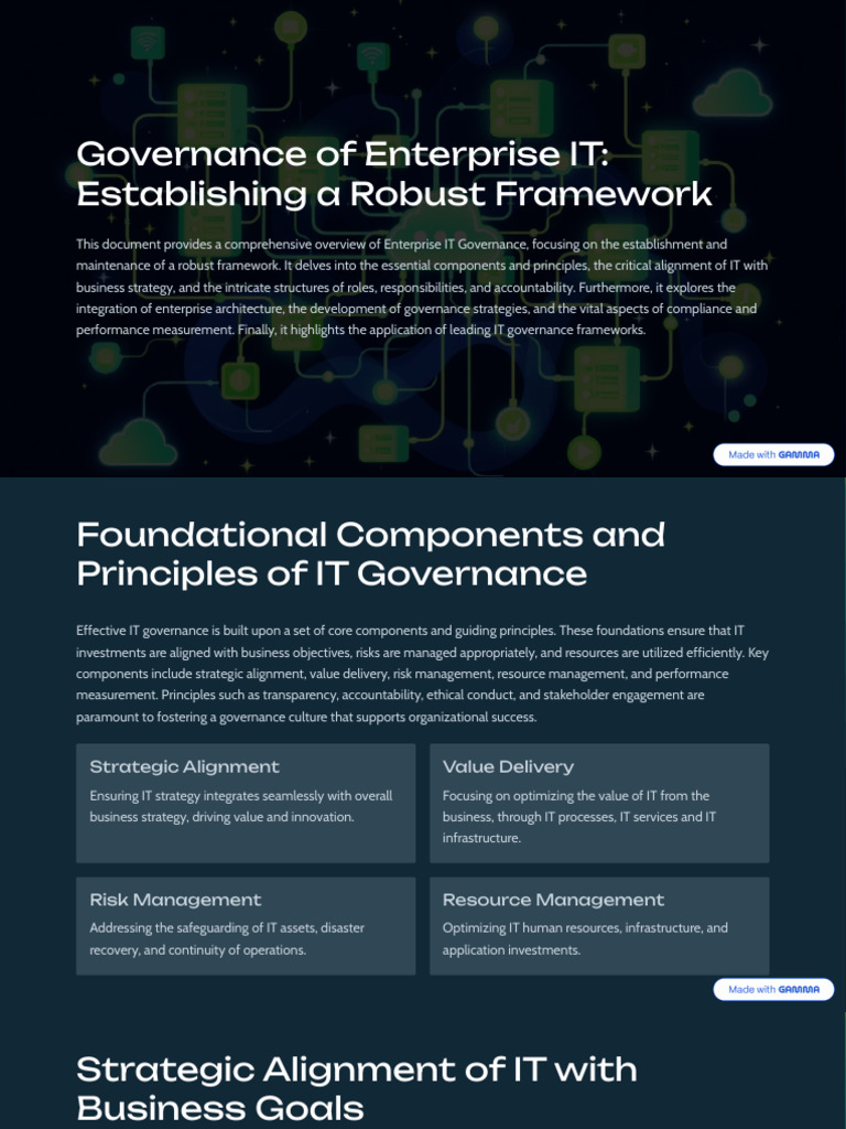 Governance of Enterprise IT Establishing A Robust Framework | PDF ...