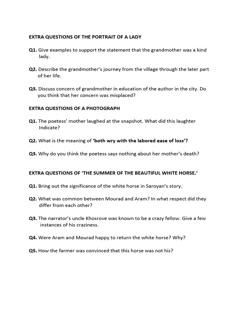 Xi English Extra Questions | PDF