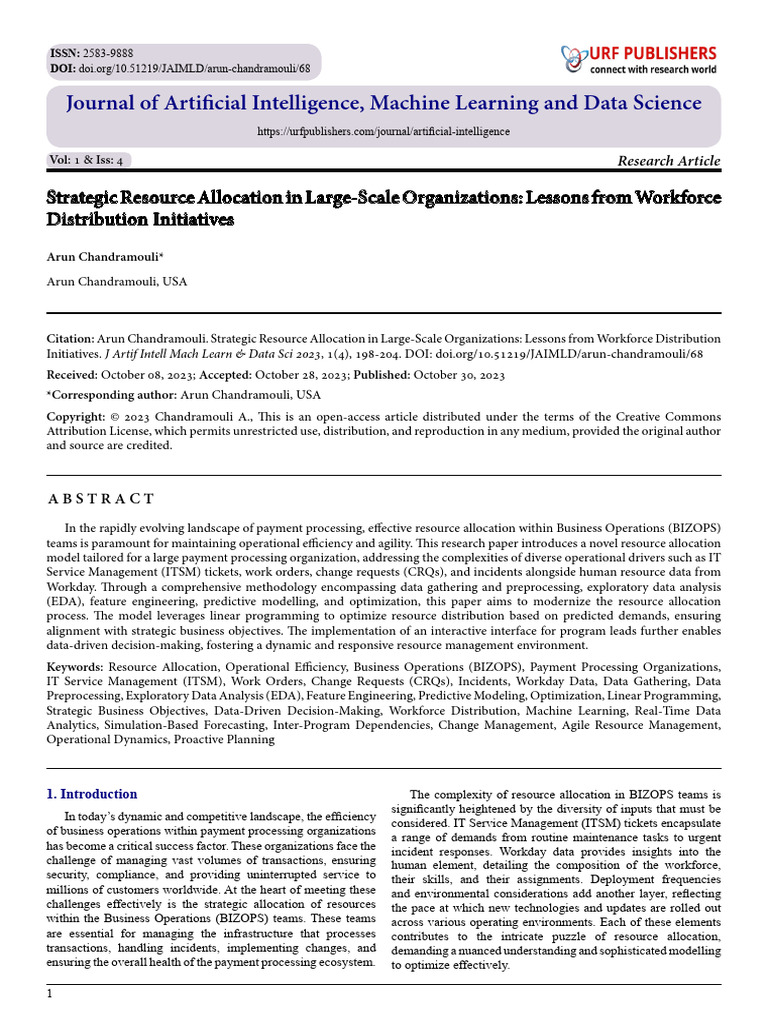 Strategic Resource Allocation in Large-Scale Organizations: Lessons ...