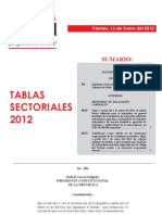 Tabla de remuneración sectorial 2012