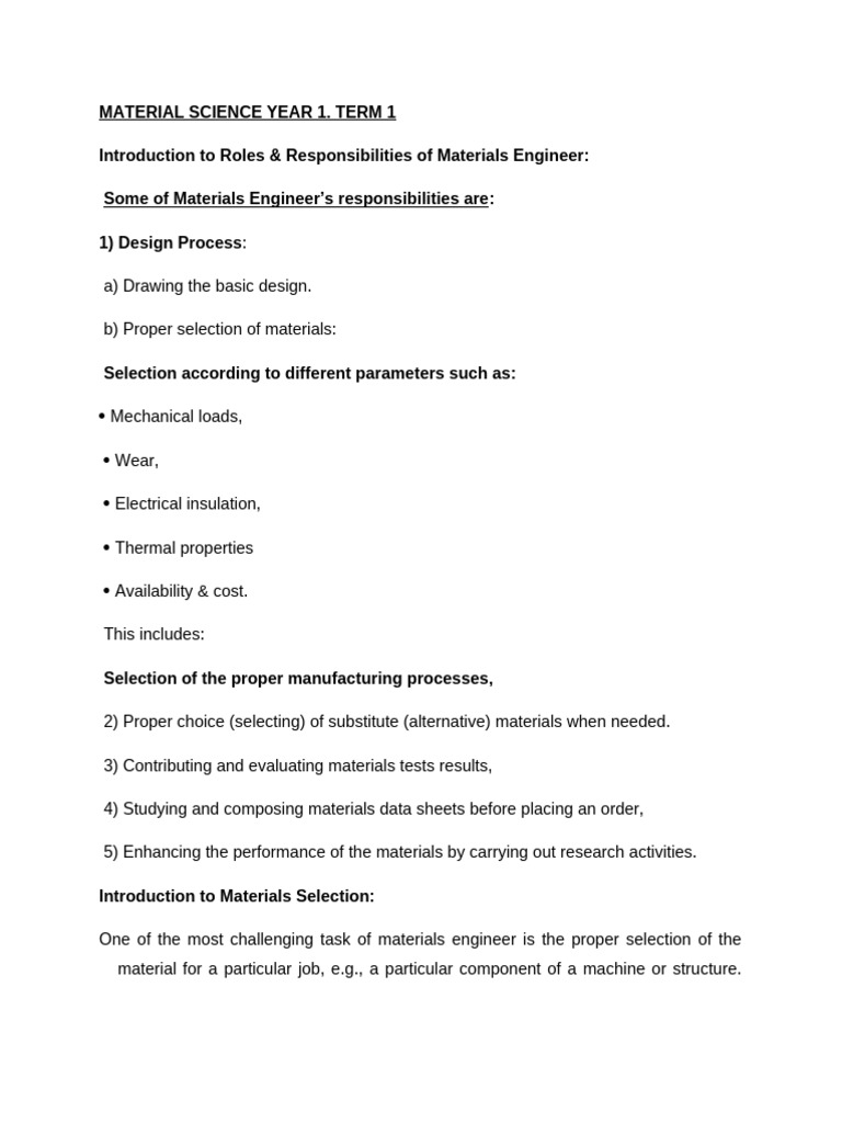 First Year Material Science 1 Term 1 | PDF | Ductility | Deformation ...
